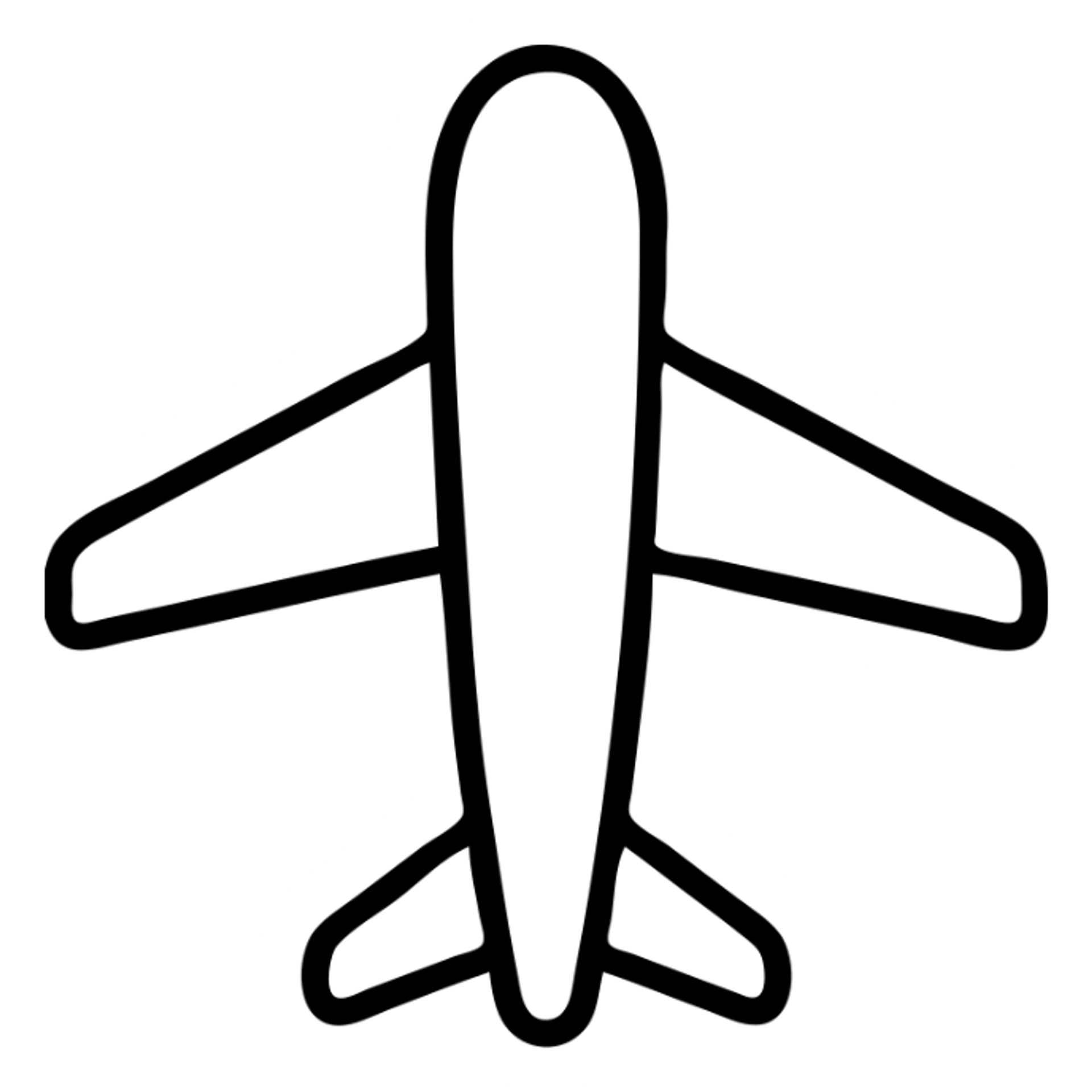 outlined airplane icon sticker