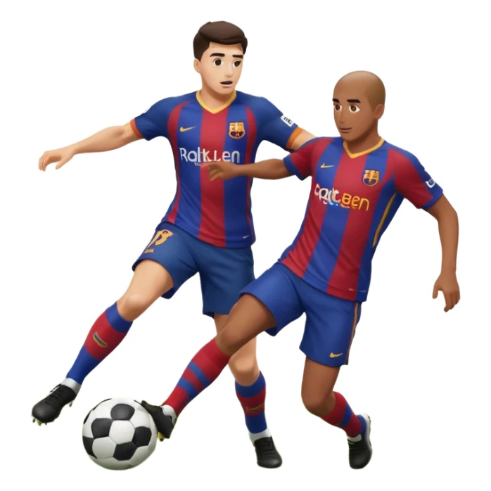 piłkarz kosi drugiego piłkarza barcelony sticker