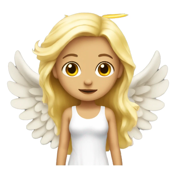 Blonde angel with big wings  sticker
