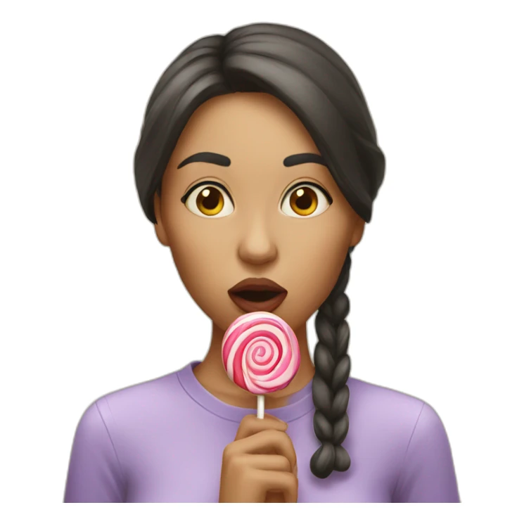 Woman sucking lollipop sticker