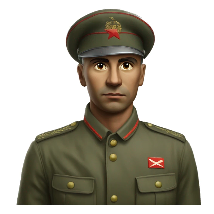 Soviet soldier 1980 photorealistic serious sticker