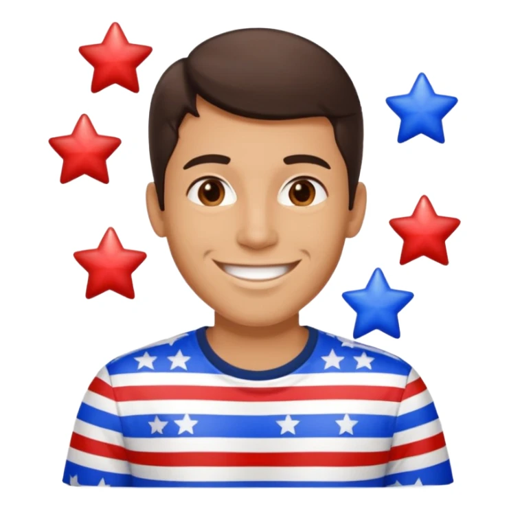 4th of july brunette man sticker