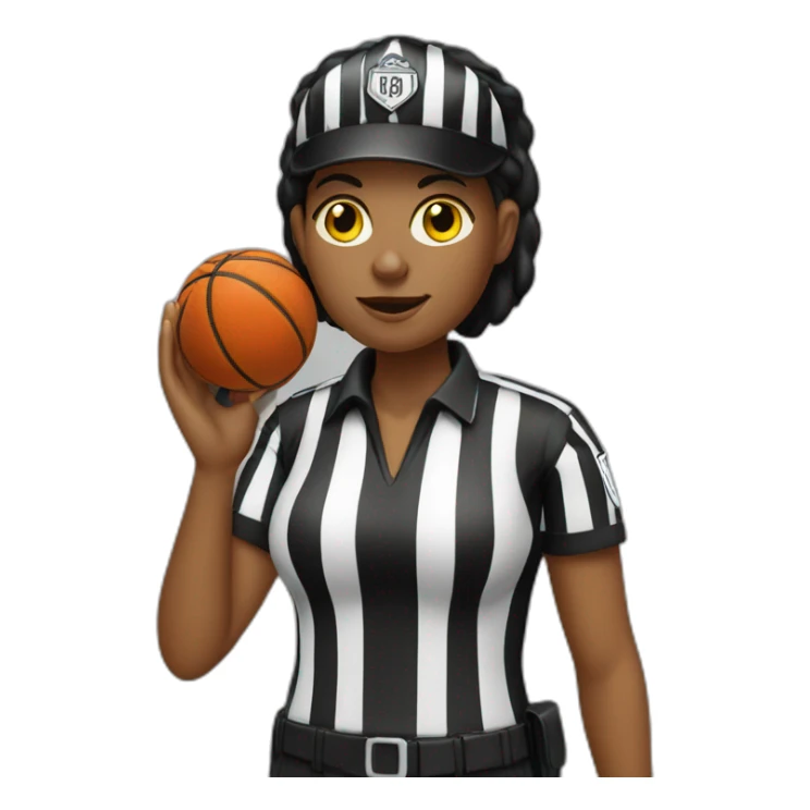 female basketball referee with whistle in hand sticker