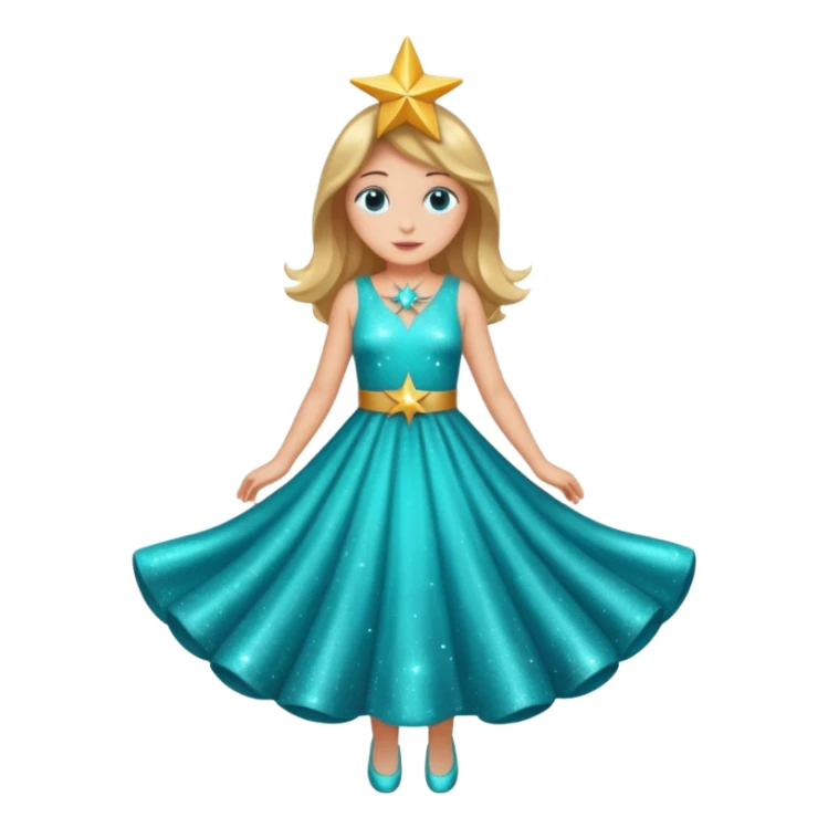 star wearing a turquoise dress sticker