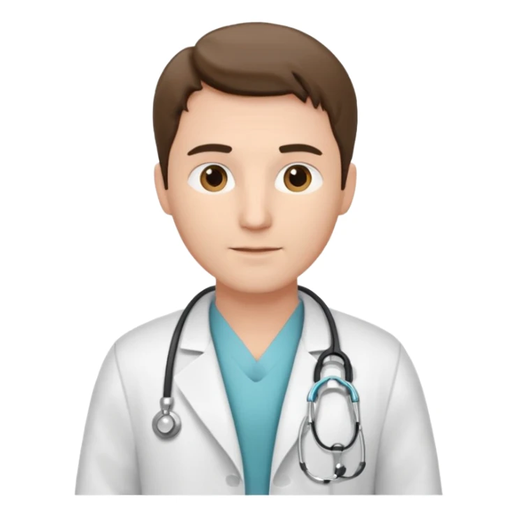 Cardiac sonographer male long white coat or scrubs sticker