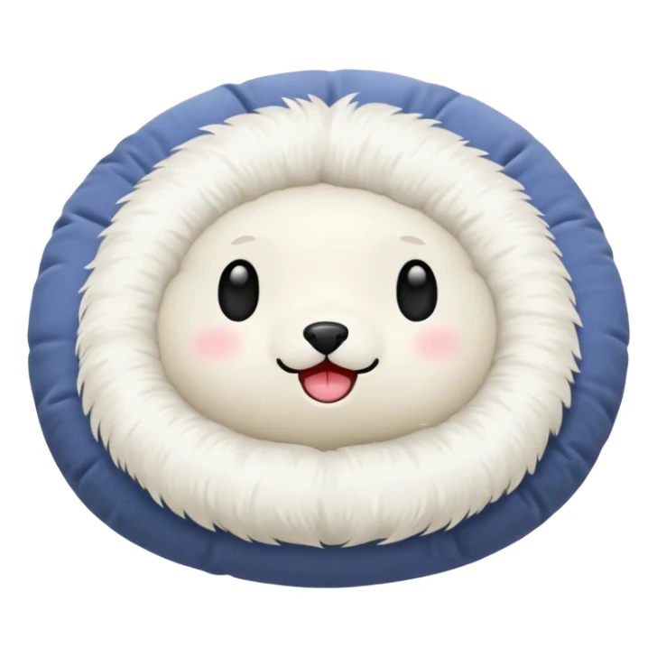 white round pillow made out of fur sticker