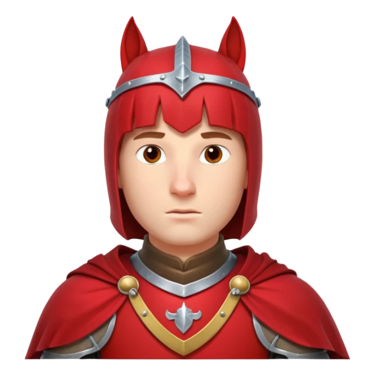 medieval horse rider knight portrait, head and shoulders only, armor collar, cloak, intense eyes, fantasy vibe, 3D cartoon, mobile game icon style, clean background, no text, no watermark
 sticker