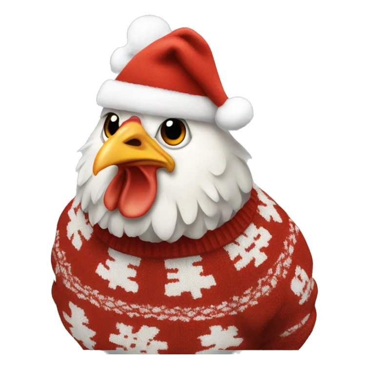 Chicken wearing a Christmas sweater ￼ sticker