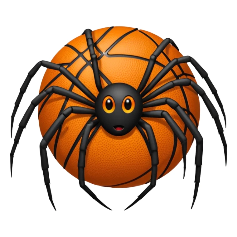 A spider with a basketball in the background  sticker