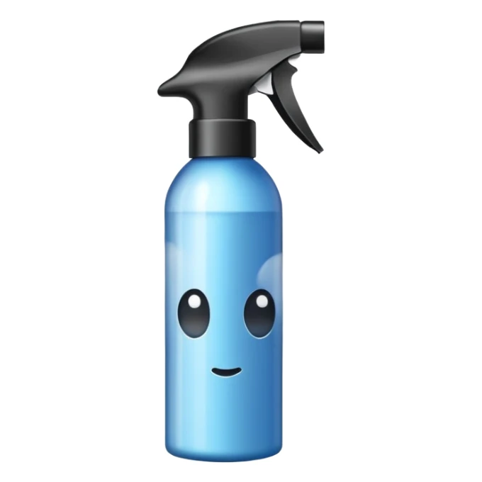 The spray must visually read as hairspray aerosol, not liquid, not foam, not pump bottle. sticker