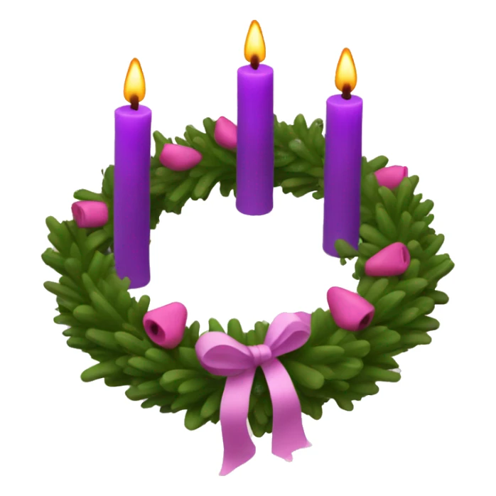 Advent wreath  with 3 purple candles and 1 pink candle sticker