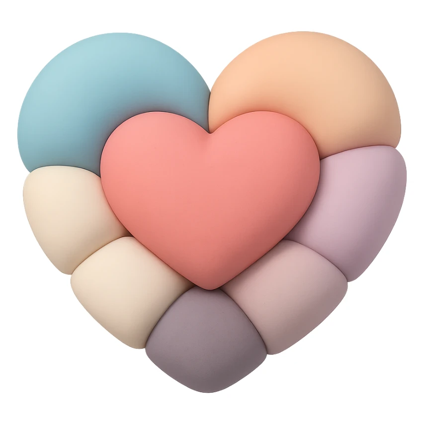 heart symbol, mochi illustration style sticker