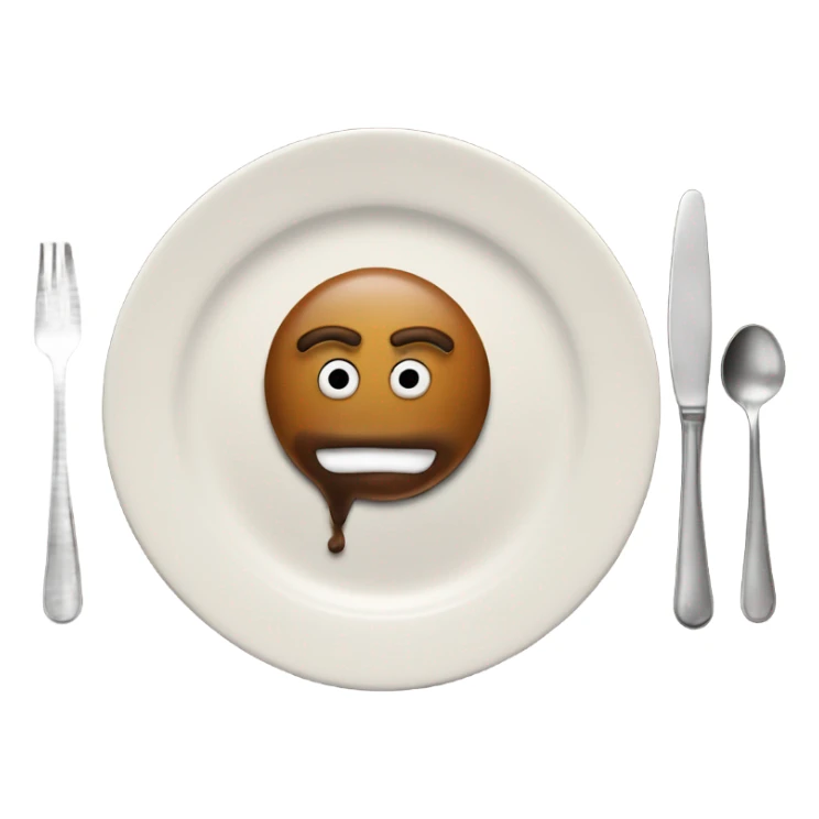  poop emoji on a dinner plate sticker