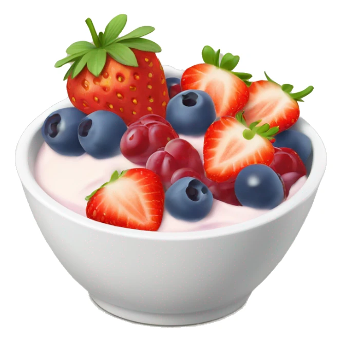 fruit yogurt bowl with strawberries and grapes sticker