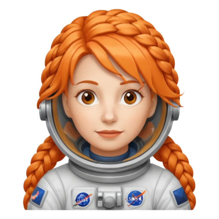 Astronauts, Middle-age, female, orange braided hair sticker