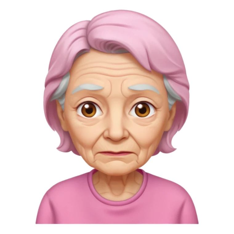 Elderly woman wear pink shirt sticker