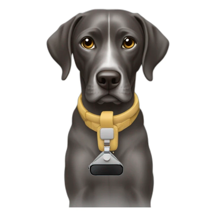 Braque de weimard avec un téléphone portable sticker