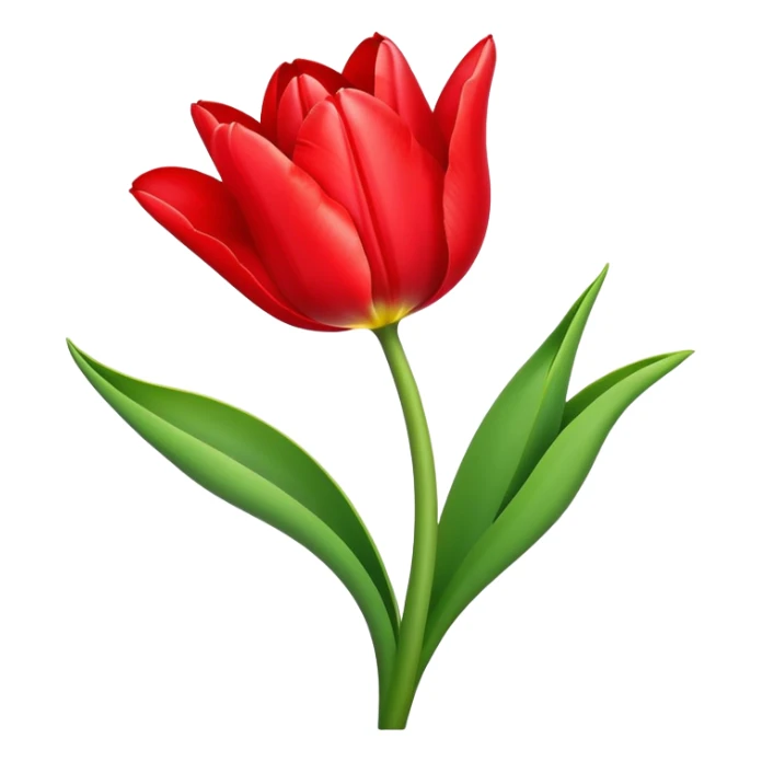 Beautiful tulip flower with vibrant petals and green stem sticker