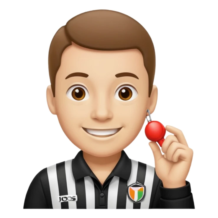 an instructor with a sports referee whistle sticker