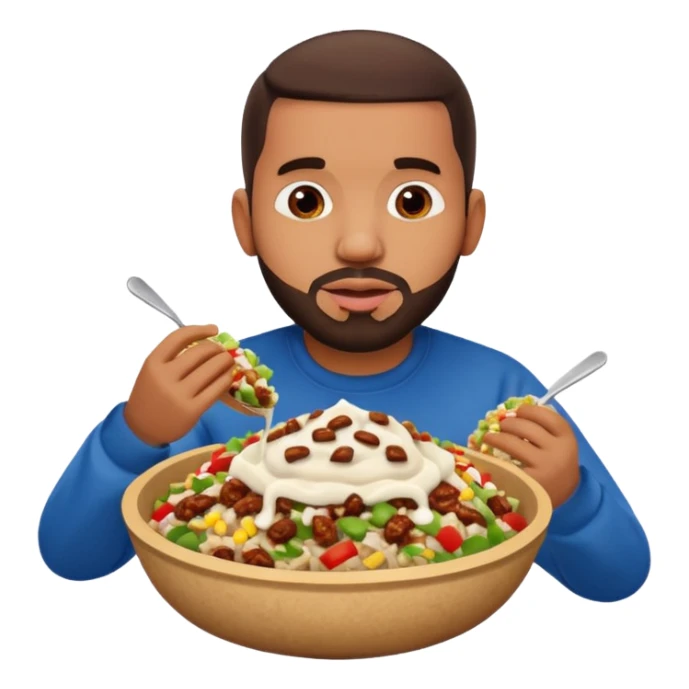 Drake eating a chipotle burrito bowl sticker