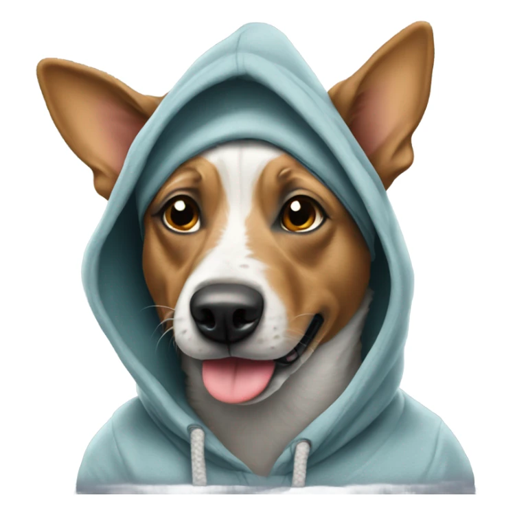Cattle dog wearing a hoodie sticker