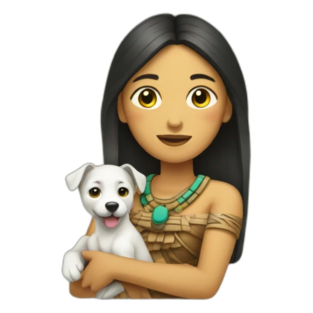 Yucatec Maya woman with puppy sticker