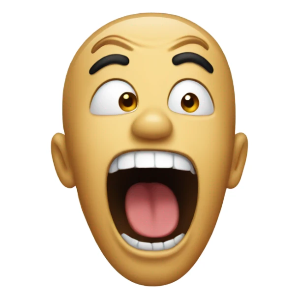 screaming face of surprise sticker