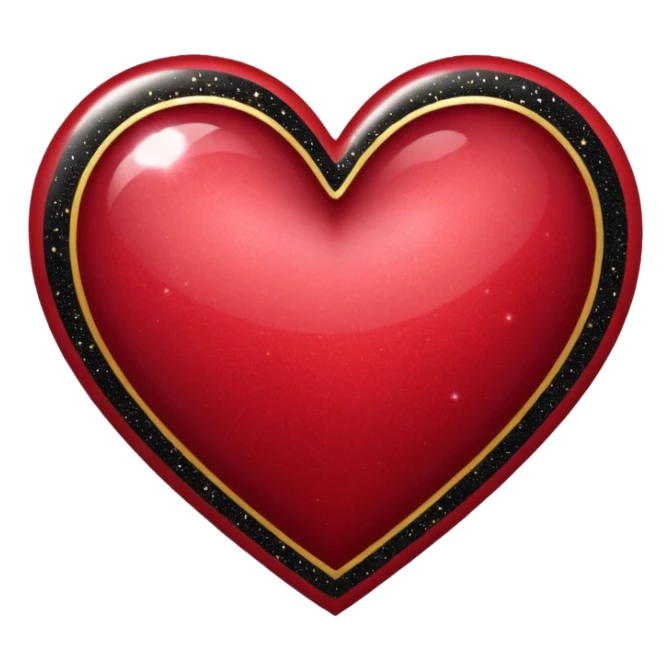 heart with a dark star and gold sticker