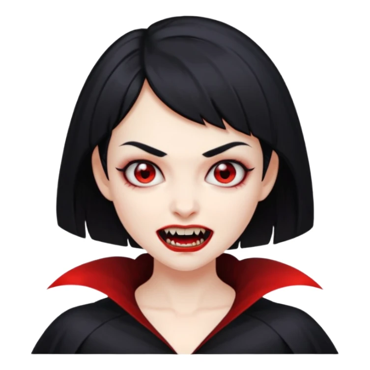 short hair vampire girl sticker