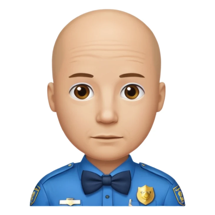 Bald with blue bow tie,police sticker