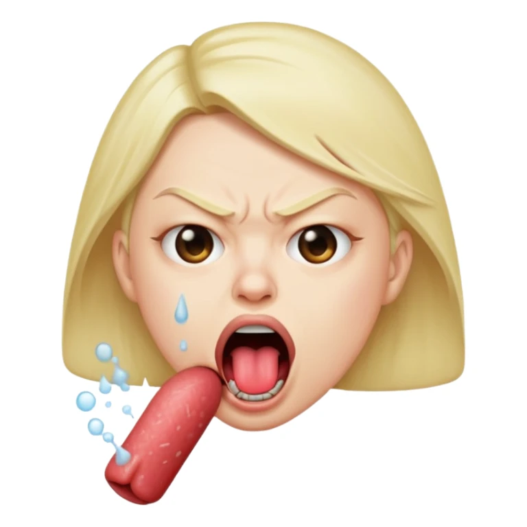 Tongue out spitting like in a joking way kinda angry sticker