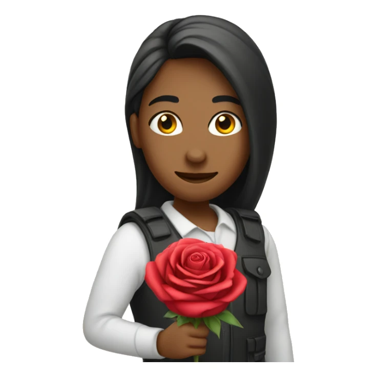 holding rose sticker