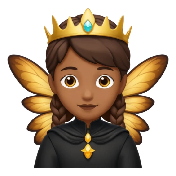 Black clothing fairy emoji brown skin  sticker