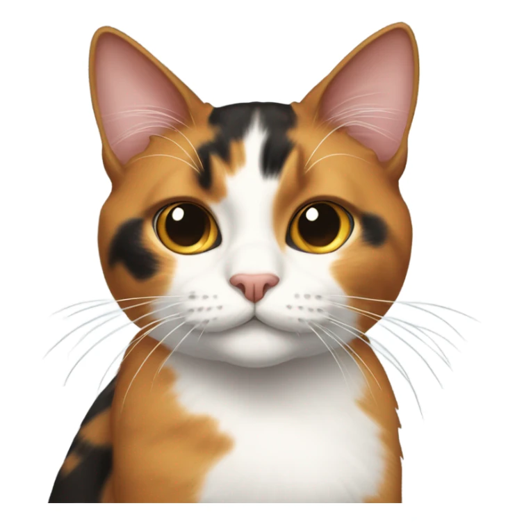 A calico girl cat with lashes sticker