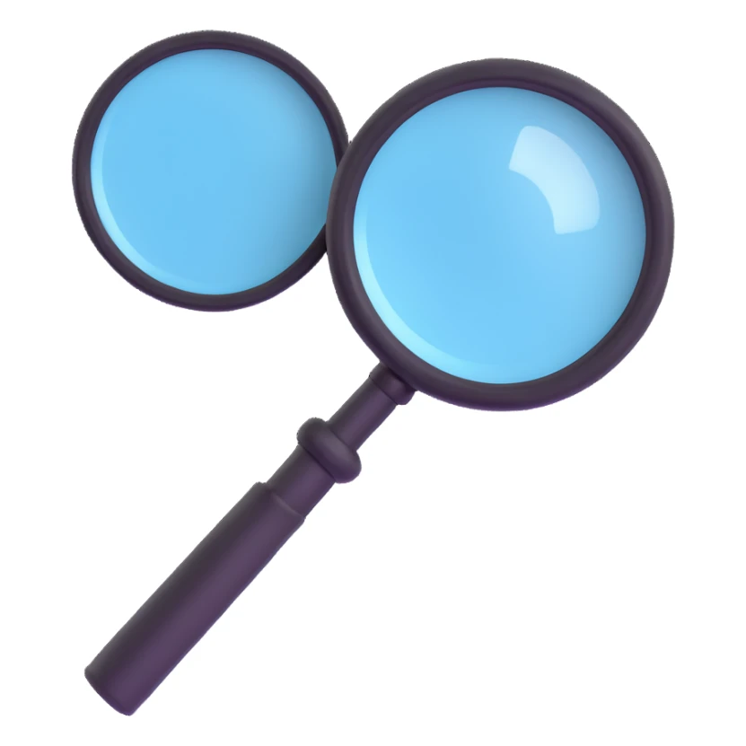 classic magnifying glass with round glass part and short black handle sticker