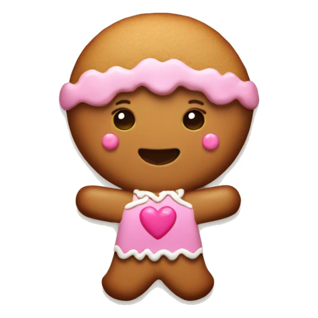 Gingerbread women with cute pink heart as a halo sticker