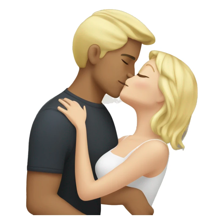 Blonde Man and blonde women kiss and hugs  sticker