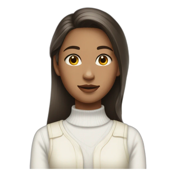 girl wearing a collared long sleeve white shirt under a white sweatervest sticker