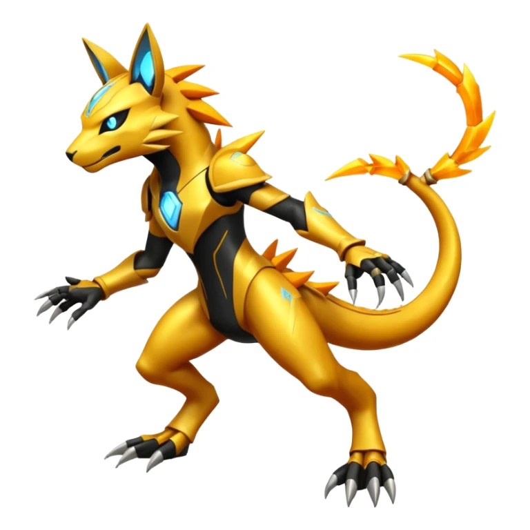 Modern Cyber Lombax-Zeraora-Fakémon-creature, full body sticker