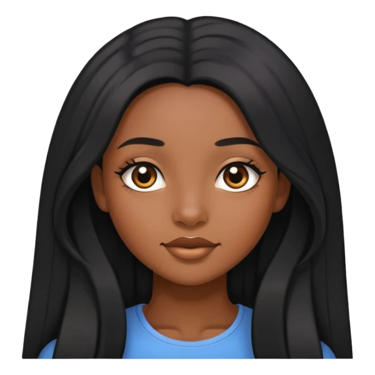 Pretty black girl with long black hair sticker