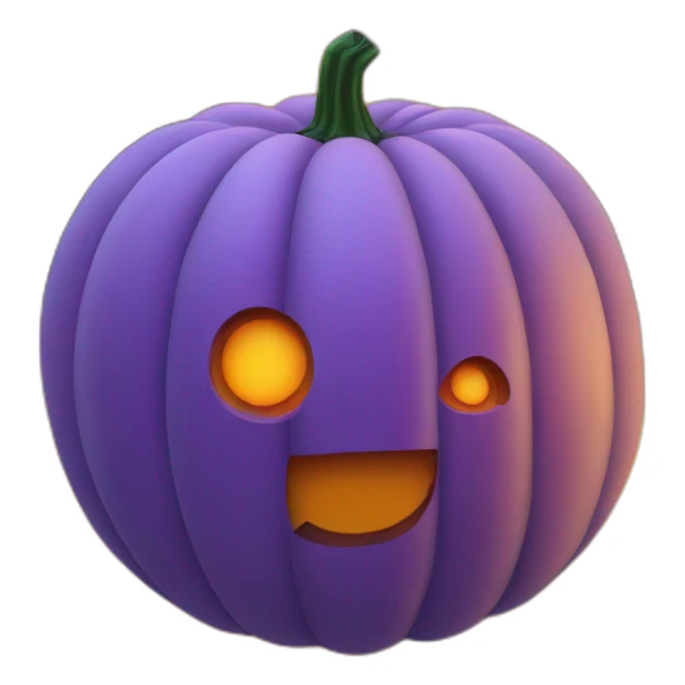 Pumpkin in the shape of a cubic planet sticker