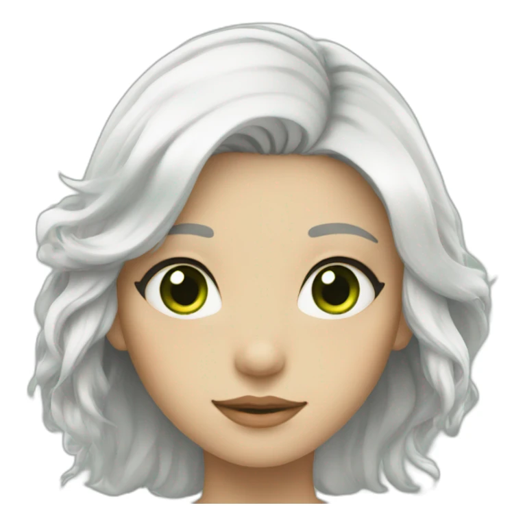 Girl with white hair and green eyes sticker
