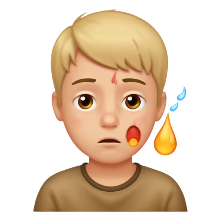 Niño con fiebre sticker