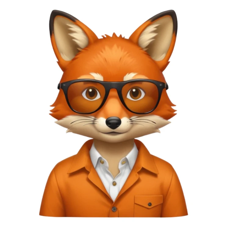 fox with black sunglasses and shirt sticker