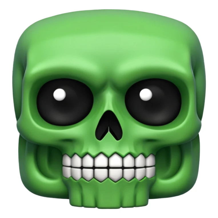 green skull emoji but intentionally low quality sticker