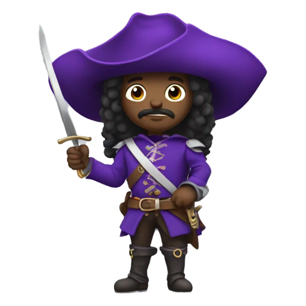 Musketeer with purple outfit sticker