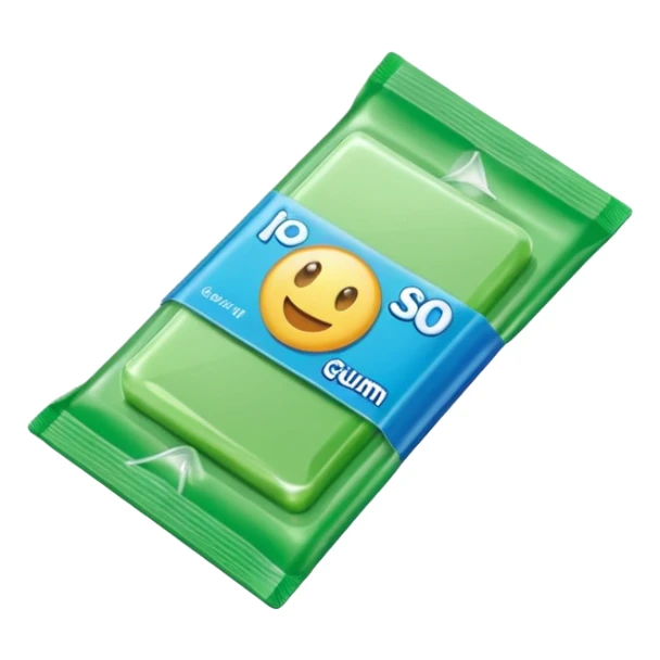 pack of gum with green packaging sticker