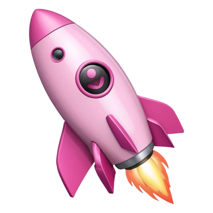 mix light pink dark pink and white girly phone rocket sticker