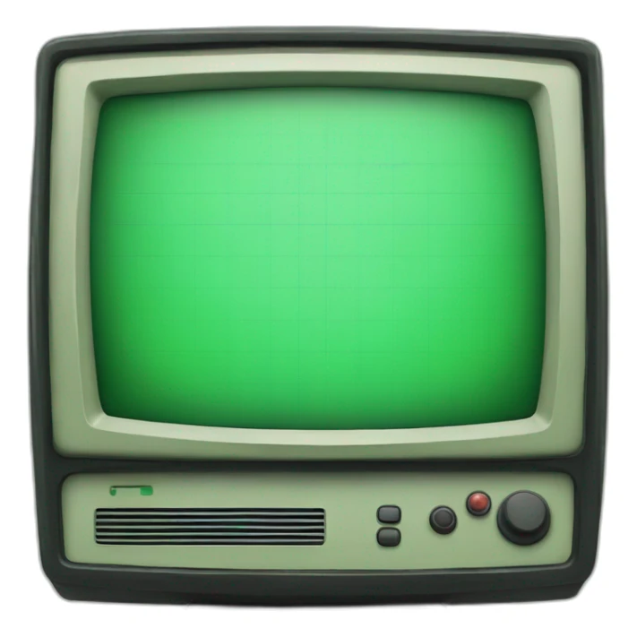 Retro green monitor screen sticker