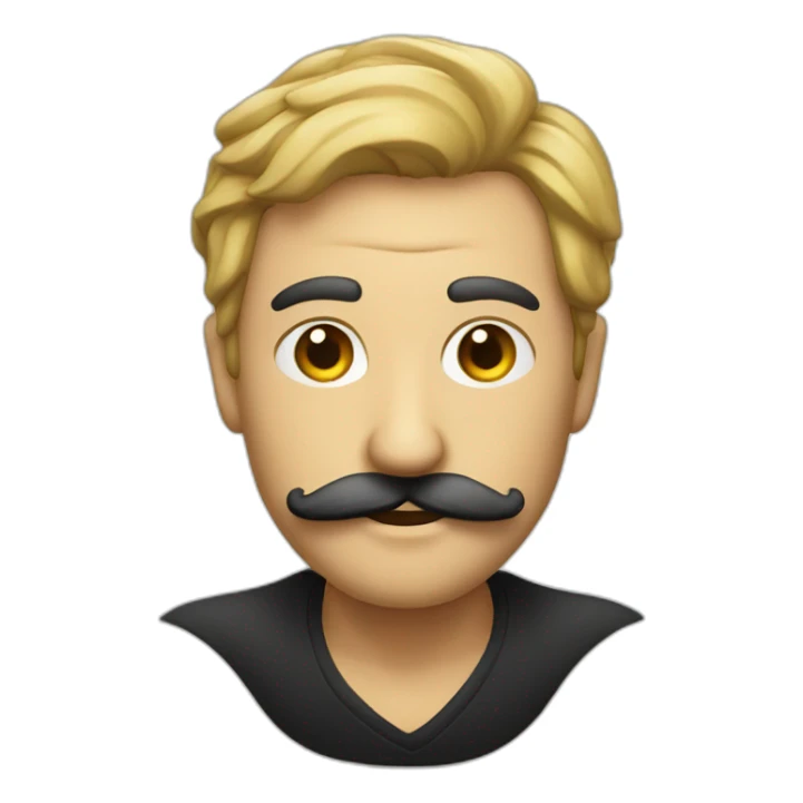 Mysterious man with moustache in black sticker
